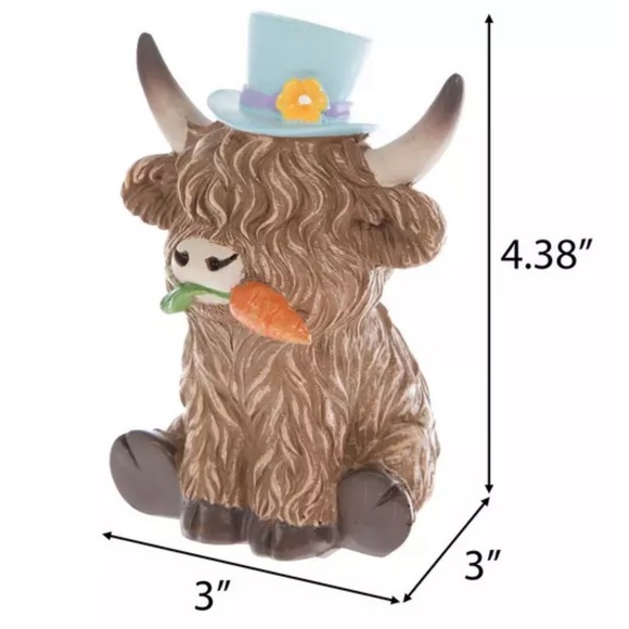 Highland Cow Wearing Top Hat Figurine - Picture 2 of 3